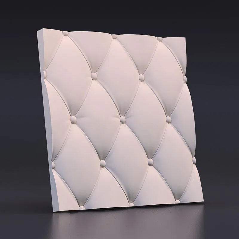 close-up view of 3D Gypsum Wall Panels - Model Soft Buttons | DecorMania UK